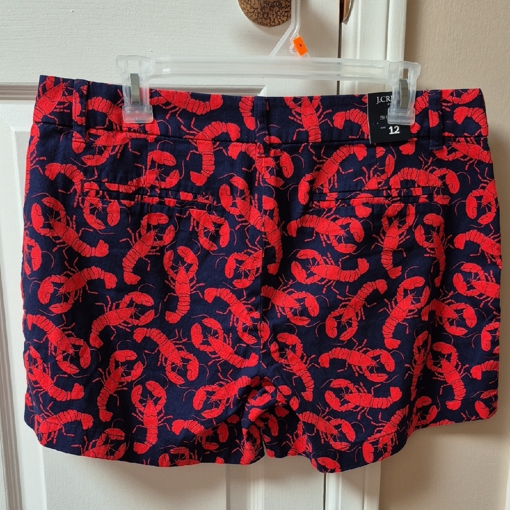 J. Crew 5 Inch Size 12 Lobster Print Women's Shorts, New With Tags - Picture 4 of 12